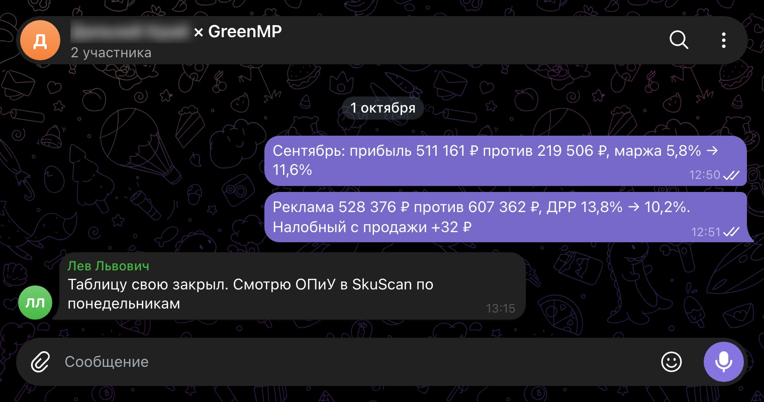 Рабочий чат 1 октября: сентябрь по финотчету, налобный в плюсе, таблица владельца закрыта
