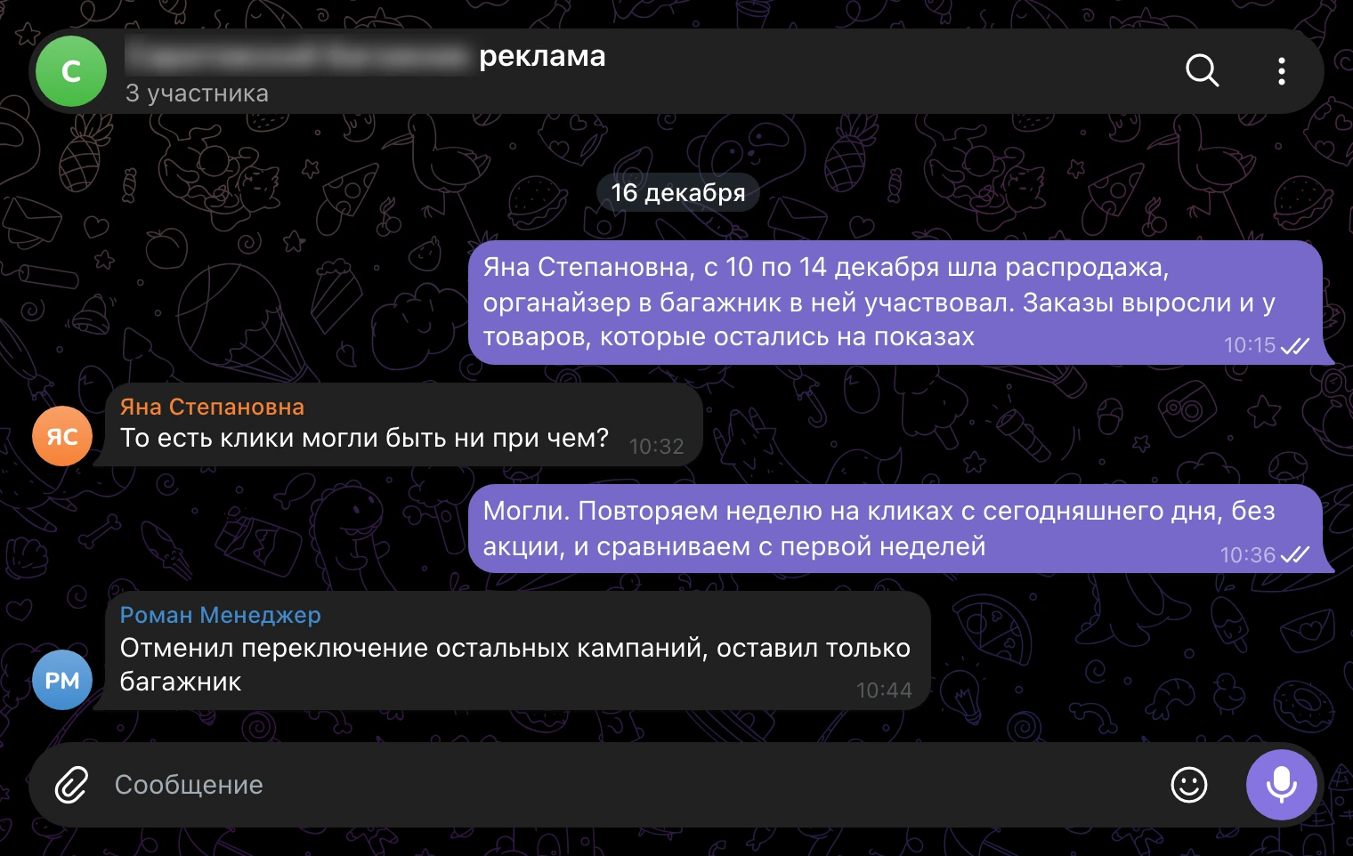 Рабочий чат, 16 декабря: неделя кликов совпала с распродажей.